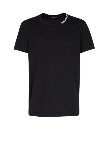 Cotton T-shirt with Balmain logo print neckline