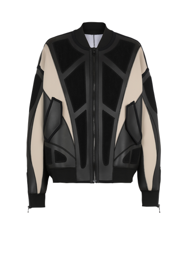 Neoprene bomber jacket with inserts