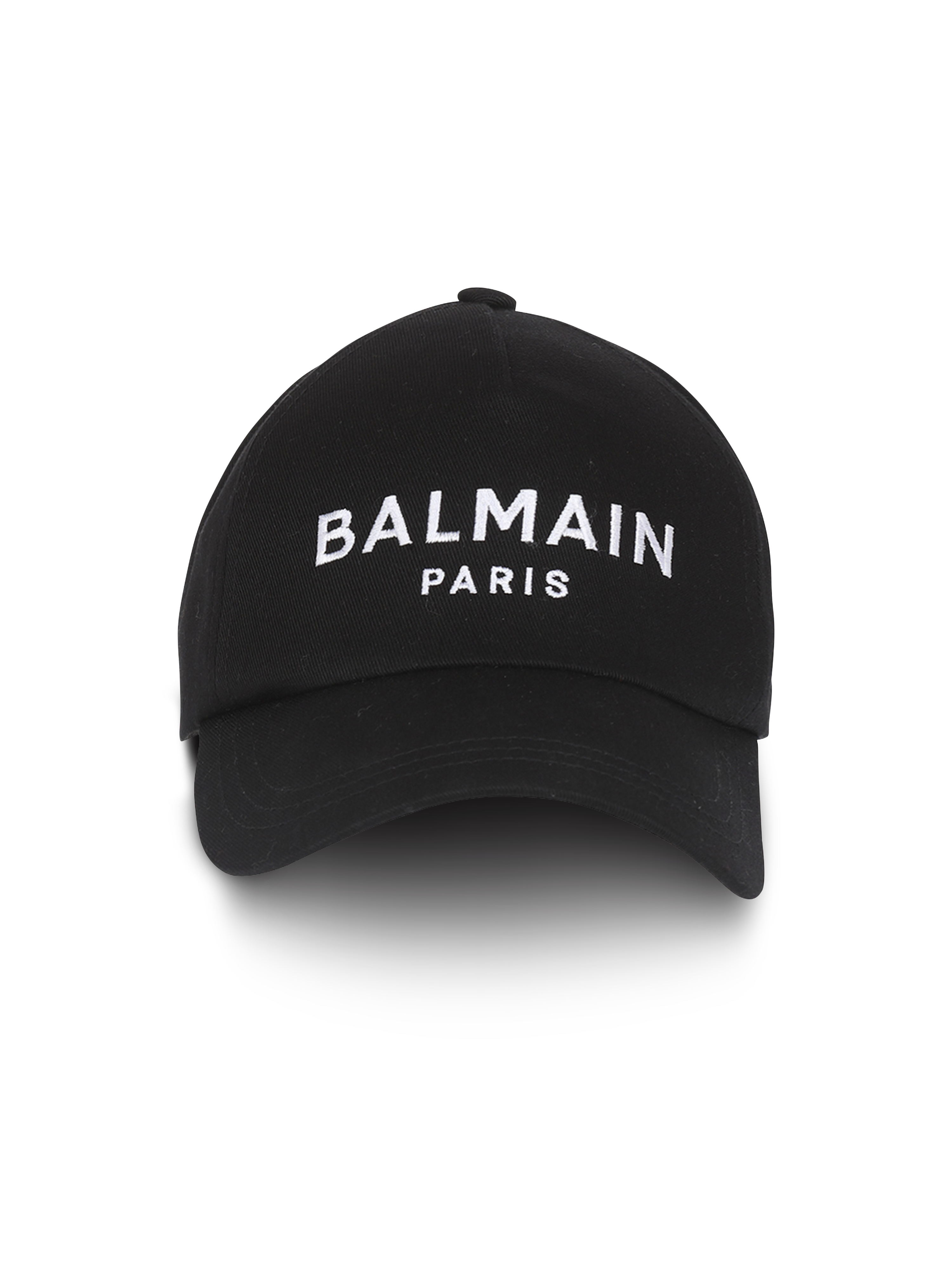 Cotton cap with Balmain Paris logo, black