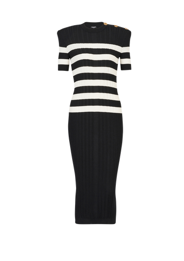 Mid-length striped knit dress