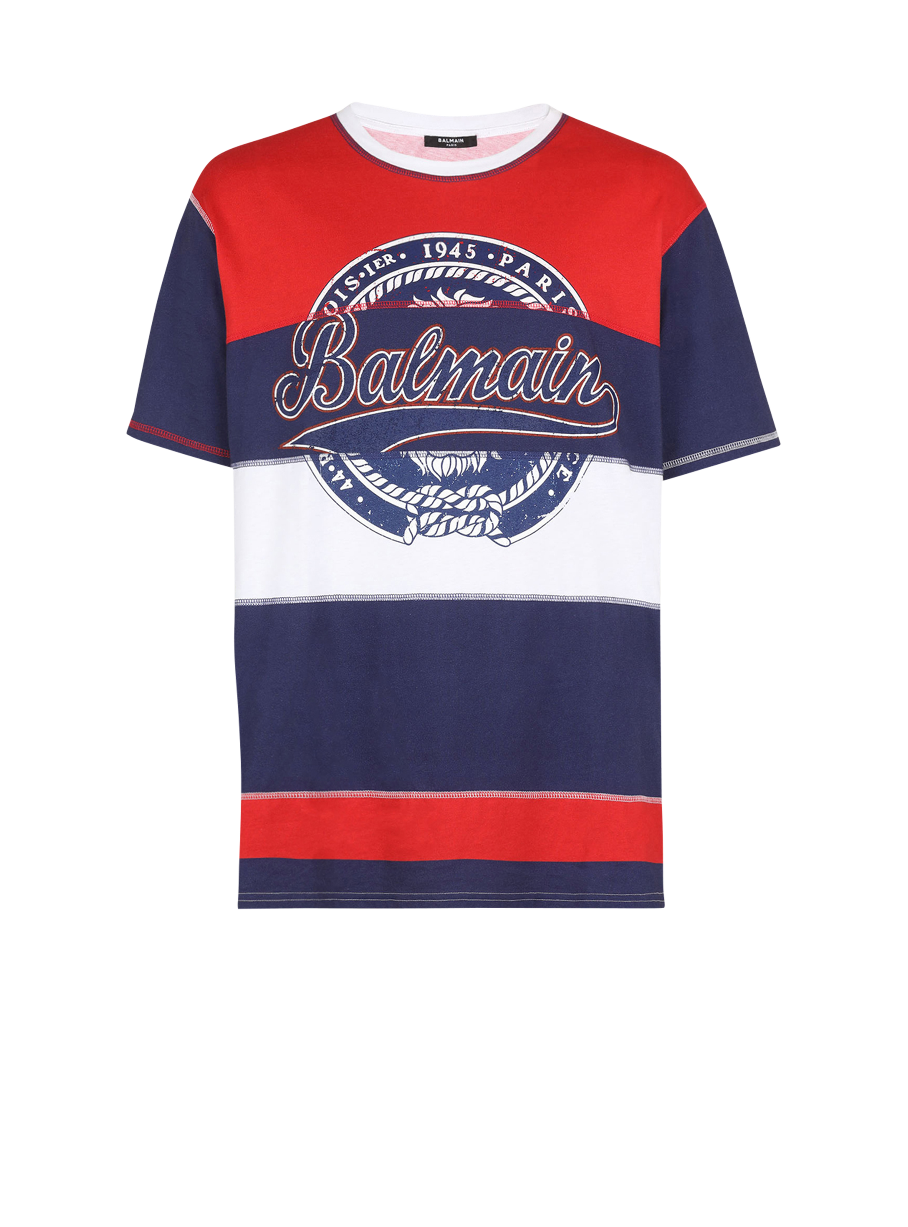 HIGH SUMMER CAPSULE - Cotton T-shirt with Balmain Paris logo print, multicolor