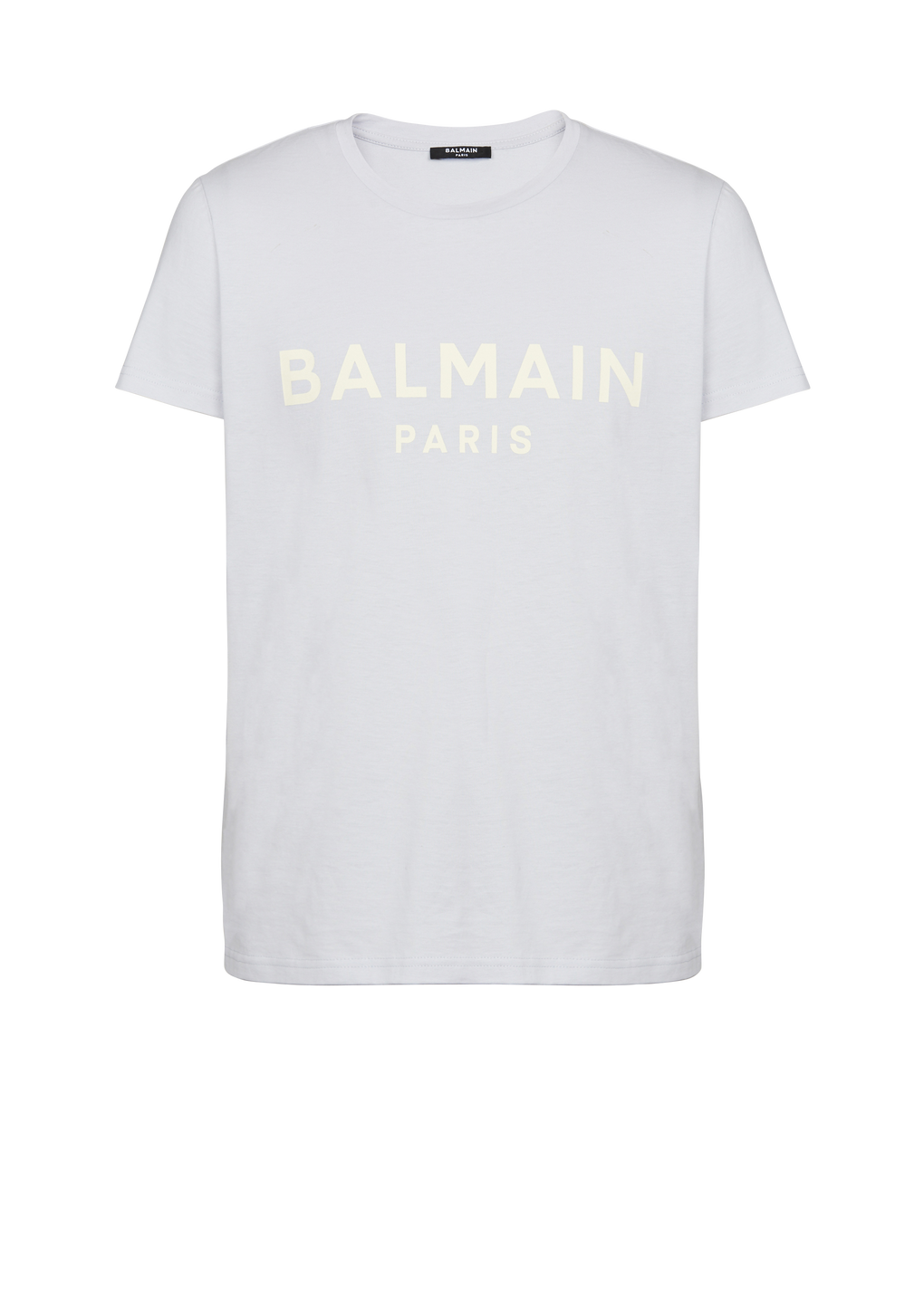 Cotton printed Balmain Paris logo T-shirt, blue, hi-res