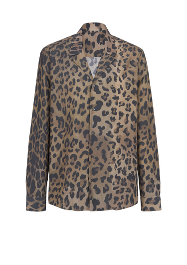 Leopard print pyjama shirt